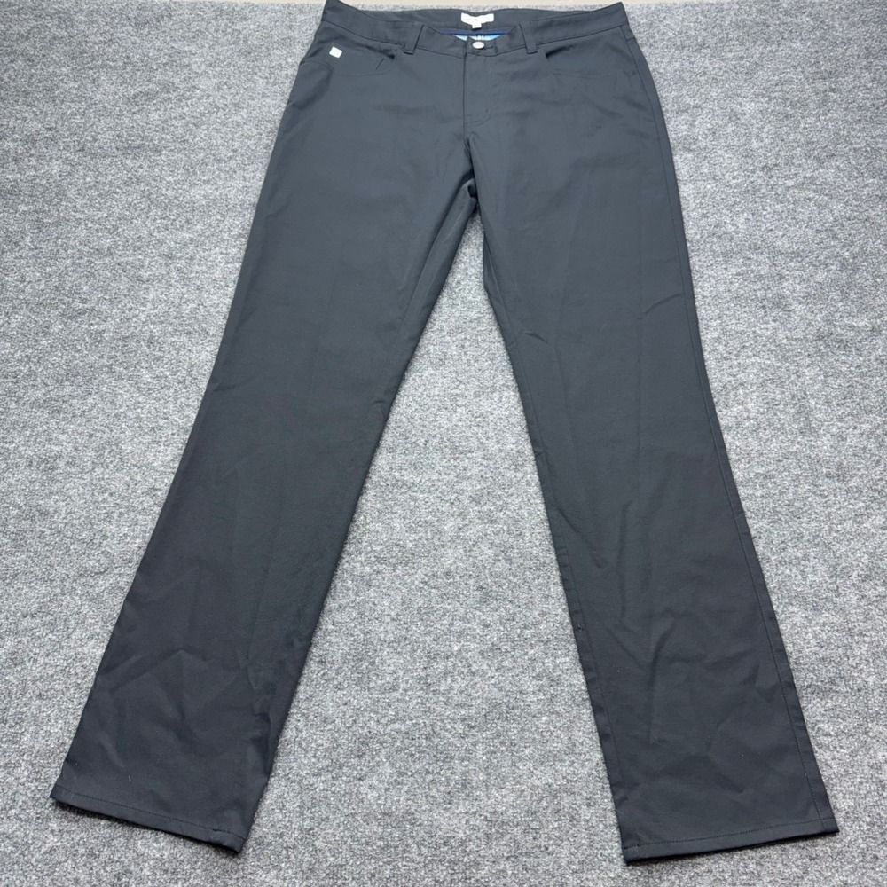 Peter Millar EB66 Performance Pants Mens 35/34 Black 5-Pocket Golf Trousers - Picture 2 of 10